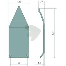 Wear shoe Thickness: 4 mm, width: 120 mm