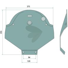 Wear shoe Thickness: 4 mm, width: 378 mm