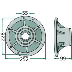 Flange hub 425212, 123048