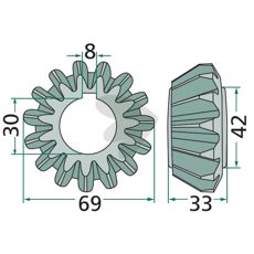 Conical wheel 15 teeth -58556010