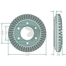 Disc wheel 45 teeth - 58557410