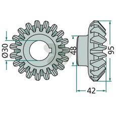 Conical wheel 19 teeth -ET-22
