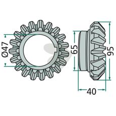 Conical wheel 19 teeth -ET-28