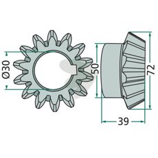 Conical Wheel 14 teeth -ST-44