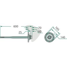 Drive shaft 165X600mm TT-016