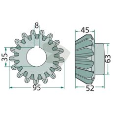 Conical wheel 17 teeth -Z3000370