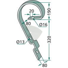 Drawbar pin CB 80X320mm hole 13/16mm