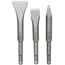 Three-piece chisel set in 250 mm for use with SDS Plus.