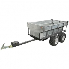 Electro-hydraulic ATV tipping trailer with a maximum load of 1400 kg, perfect for agriculture and construction work.