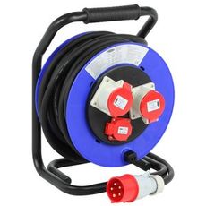 Cable Reel 20M Rubber Ip44 - 2 x 5-pole outlets
