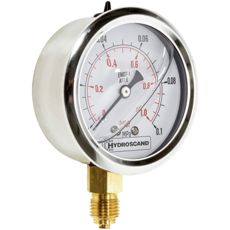 Pressure gauge in Alak, 0-1 Bar for accurate pressure measurement in low pressure range.
