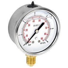 Pressure Gauge 6Bar 63Mm 1/4 Bsp Bottom Mounting