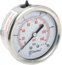Pressure Gauge 10Bar 63Mm 1/4 Bsp Back Mounting