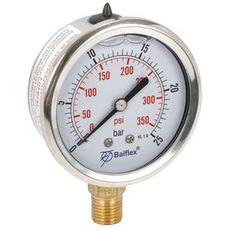 Pressure Gauge 25Bar 63Mm 1/4 Bsp Bottom Mounting