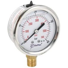 Pressure Gauge 40Bar 63Mm 1/4 Bsp Bottom Mounting