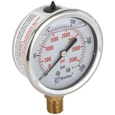 Pressure Gauge 250Bar 63Mm 1/4 Bsp Bottom Mounting