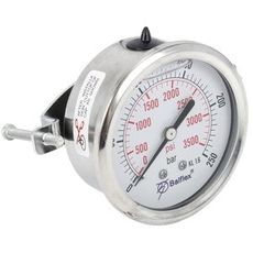 Pressure Gauge 250Bar 63Mm 1/4 Bsp Back Mounting