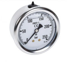 Pressure gauge 250Bar, 63mm, back mounting, for industrial pressure solutions.