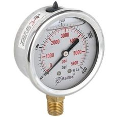 Pressure Gauge 400Bar 63Mm 1/4 Bsp Bottom Mounting