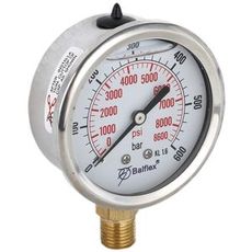 Pressure Gauge 600Bar 63Mm 1/4 Bsp Bottom Mounting