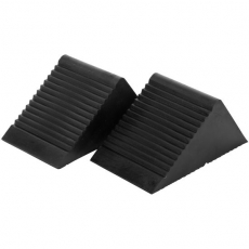 Tire wedges for stabilization and safe tire handling.