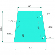 Side Glass Left/Right 300 Series Massey Ferguson - 3476127M1