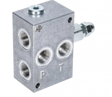 CETOP 3/NK6 pressure valve 1-section 3/8", important for stable hydraulics.