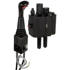 Complete front loader package, includes joystick and cable for smooth operation.