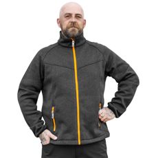 Knitted Fleece Jacket Antigor Gray/Orange