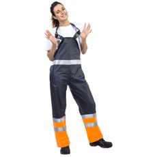Rain Trousers With Braces Hiili Cl1 Orange/Blue