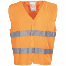 Orange and black safety vest, safe and visible for various outdoor work.