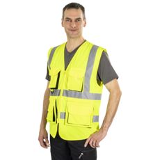 High-Visibility Vest Multi-Pocket Class 2 Yellow