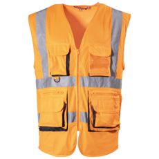 Warning Vest Multi Pocket Class 2 Orange