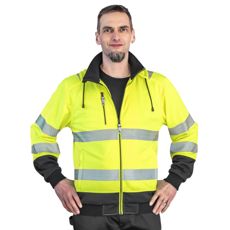 Warning Hoodie With Full Zipper Anders Yellow