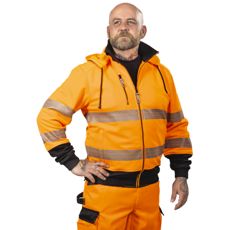 Warning Hoodie With Full Zipper Anders Kl2 Orange