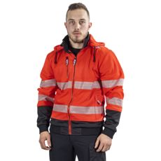 Warning Hoodie With Full Zipper Anders Red