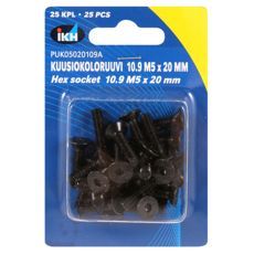 Hex Socket Screw M5X20 10.9 25pcs Countersunk Din7991