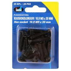 Hex Socket Screw M5X30 10.9 25pcs Countersunk Din7991
