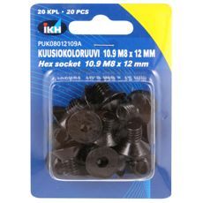 Socket Screw M8X12 10.9 20Pcs Countersunk Din7991