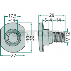 Bolt and Nut M12x29