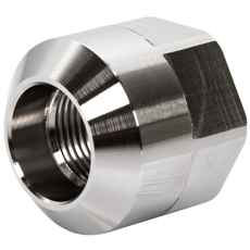 Extension nut for front loader, ensures stable and durable assembly.