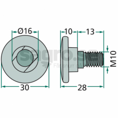 M10x28 bolt for mowing blade, important component for efficient lawn mowing.