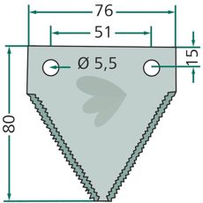 Thresher Blade Toothed 80x5.5