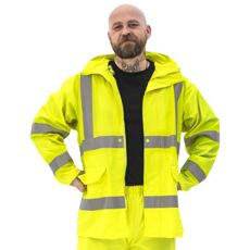 Rain jacket Warning Cl3 En20471 Yellow