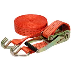 Robust strap 50mm and 10m, max load 2/4 tons for safe transport.