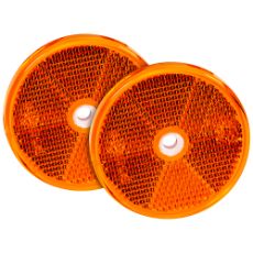 Reflective Yellow Round 61Mm Mounting holes 2Pcs