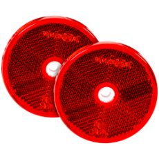 Reflective Red Round 61Mm Mounting holes 2Pcs