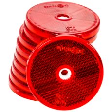 Reflective Red Round 61Mm Mounting holes 10Pcs
