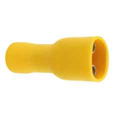 Flat pin sleeve Female Insulated 6.5 Yellow 10 Pcs