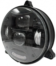 LED HEADLIGHT ROUND 132MM 3-POINT BLACK